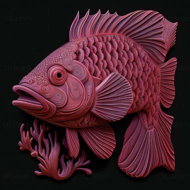 3D model Pink munchausia fish (STL)